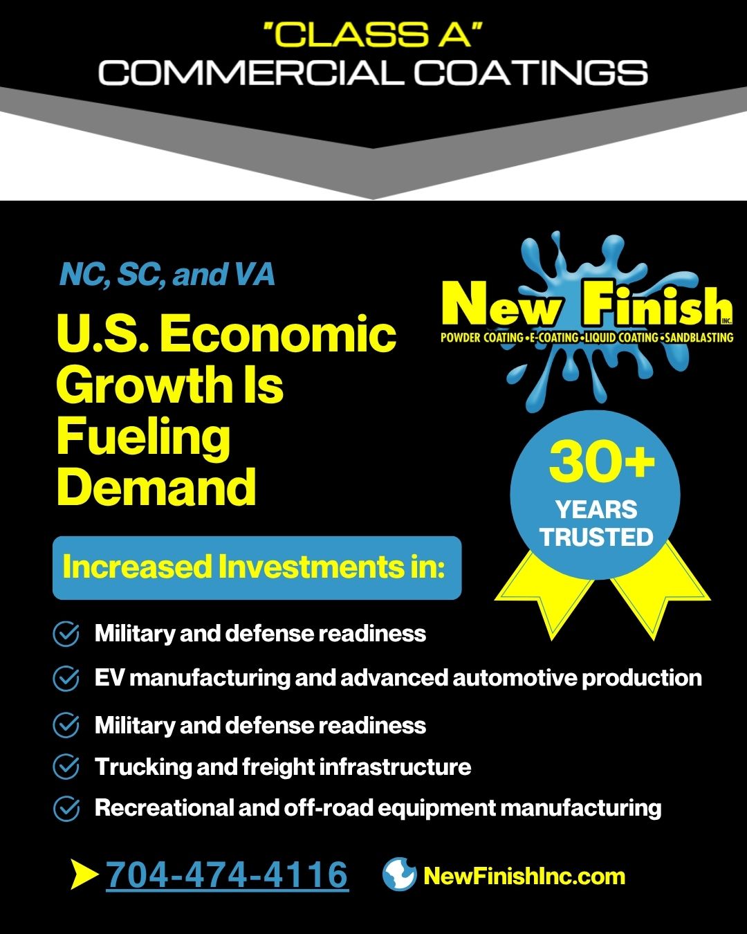 U.S. Economic Growth Is Fueling Demand for Industrial Coatings in NC, SC & VA