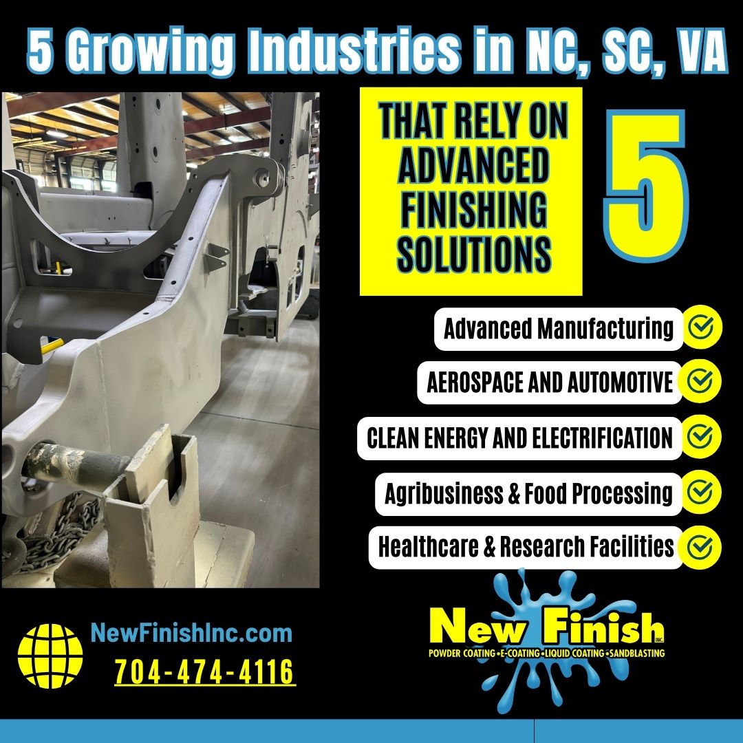 5 Growing Industries in NC, SC & VA That Rely on Advanced Finishing Solutions