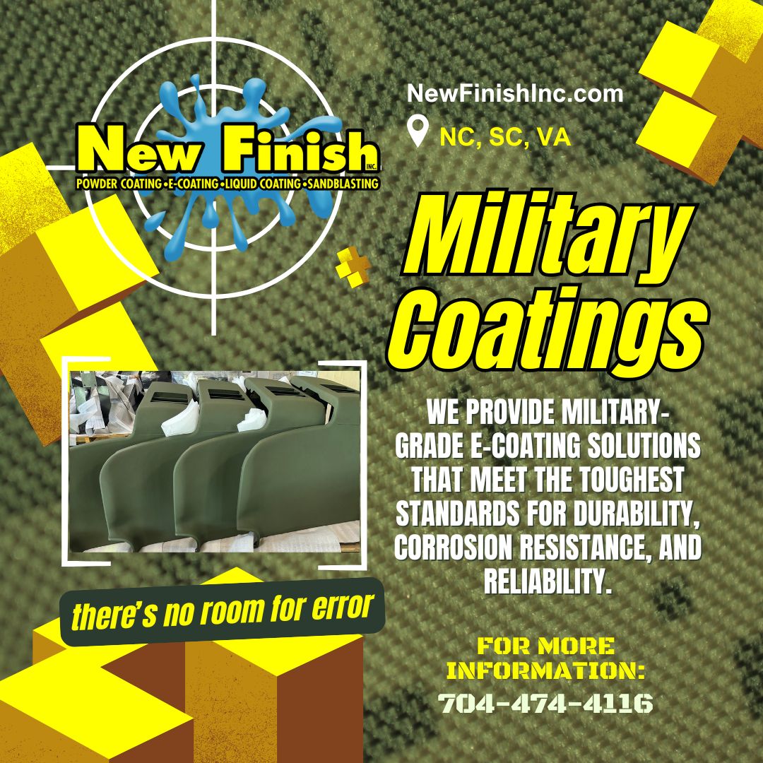 Military-Grade E-Coating for South Carolina Defense Contractors – New Finish, Inc. Delivers Class A Protection