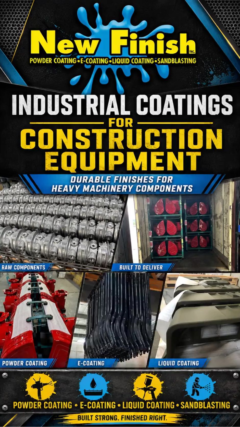 Industrial Coatings for Construction Equipment and Heavy Machinery Components
